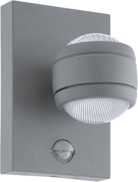 EGLO LED Wandleuchte Sesimba 1, Leuchtmittel inklusive, Außenleuchte inkl. Bewegungsmelder, Schwarz, Sensor-Wandleuchte, IP44