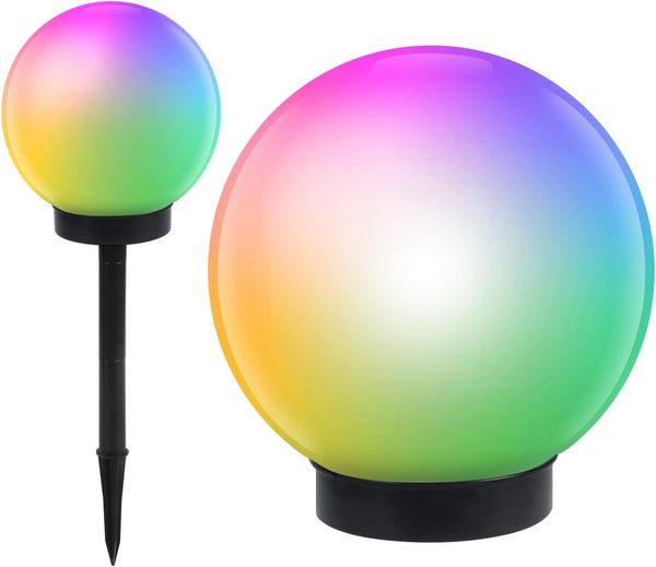 Green Blue GB165 Außensolarlampe Solarkugel Solarleuchte LED Leuchtkugel Garten Beleuchtung Verschiedene Leuchtfarben (Color, 25cm)