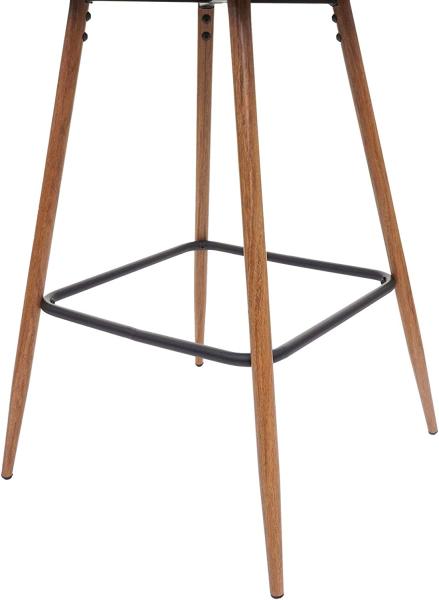 2er-Set Barhocker HWC-D72, Barstuhl Tresenhocker Küchenhocker mit Lehne, Metall Holzoptik ~ Stoff/Textil, anthrazit-grau Bild 8