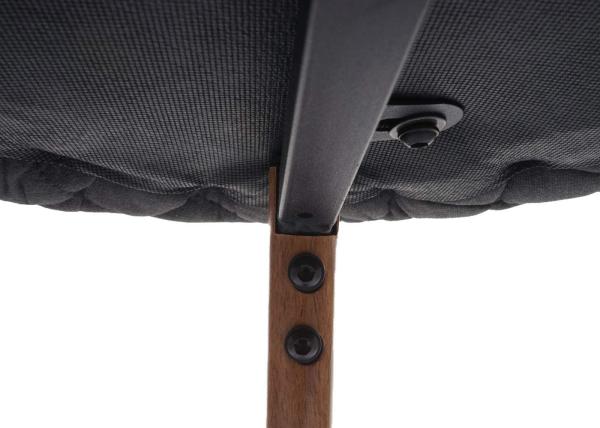 2er-Set Barhocker HWC-D72, Barstuhl Tresenhocker Küchenhocker mit Lehne, Metall Holzoptik ~ Stoff/Textil, anthrazit-grau Bild 7