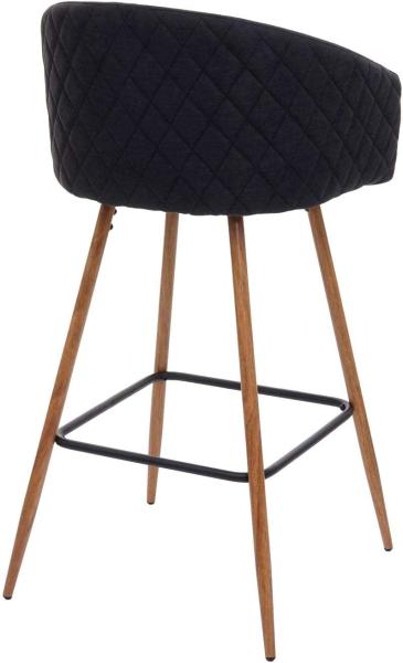 2er-Set Barhocker HWC-D72, Barstuhl Tresenhocker Küchenhocker mit Lehne, Metall Holzoptik ~ Stoff/Textil, anthrazit-grau Bild 6