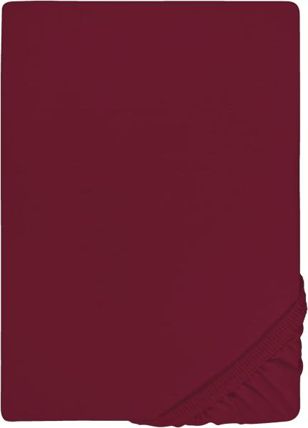 biberna Feinjersey-Spannbetttuch 0077144, burgund, 1x 180x200 cm - 200x200 cm