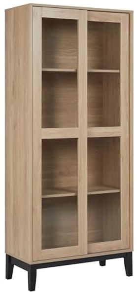 Vitrine RUMSON 80 cm 40 cm Heller Holzfarbton