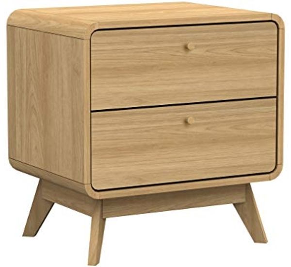 loft24 Nachtschrank Caitlin Nachttisch mit 2 Schubladen, MDF, Skandinavisches Design