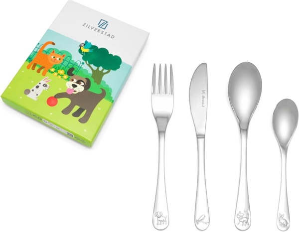 Zilverstad Kinderbesteck 'Haustiere' 4-teilig
