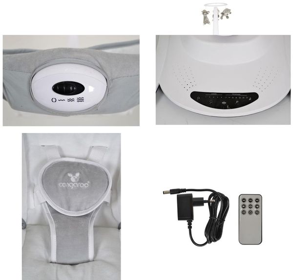 Cangaroo Babywippe La Scala elektrisch Schaukelfunktion Vibration Fernbedienung grün Bild 7