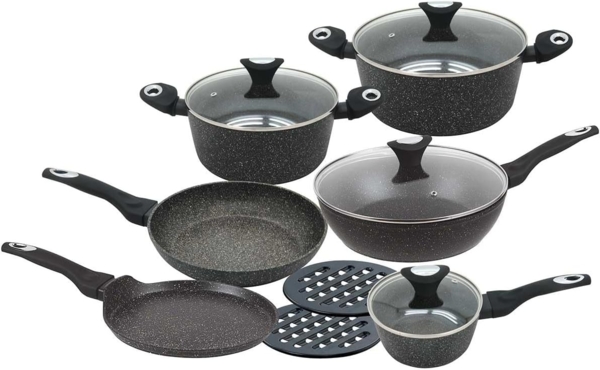 Klausberg Klausberg Granittöpfe Gold Marmo 12 Elemente KB7201