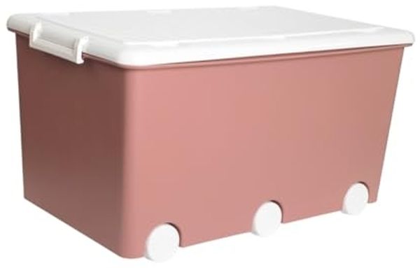 Tega Baby großer Aufbewahrungsbehälter/Spielzeugkiste mit Rollen - rosa