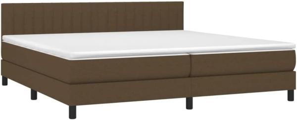 vidaXL Boxspringbett mit Matratze Dunkelbraun 200x200 cm Stoff, Härtegrad: H2 [3140244]