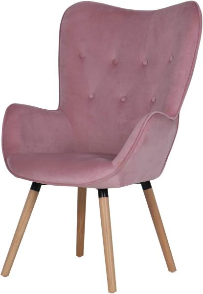 SVITA CLEO Ohrensessel Relaxsessel Fernsehsessel Sessel Lesesessel Samt Rosa