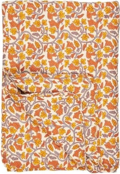 Ib Laursen Decke Quilt Tagesdecke Überwurf 180x130cm Orange Gelb Reben 07947-00