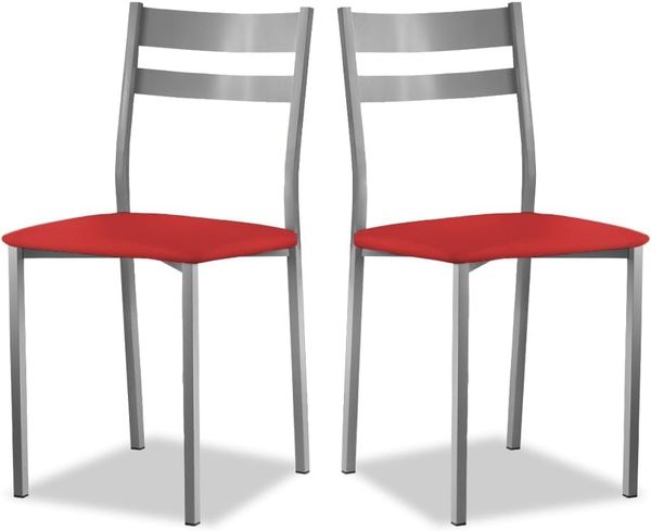 ASTIMESA SCRCRO kuechenstuhl, Metall Kunstleder Aluminium, rot, Altura de asiento 45 cms