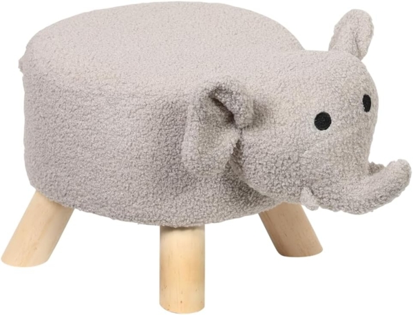 Kesper - Sitzhocker Elefant-Design – ca. 47×25×25 cm - FSC®-Kiefernholz - Polyester - bis 50 kg – montiert - 17451