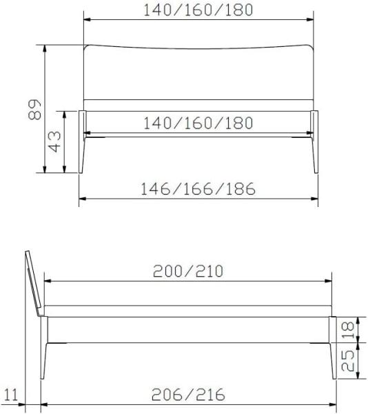 Hasena Lounge Spezia 160x210 Wildbuche natur, geölt - Fusshöhe 25 cm Massivholzbett Bild 3