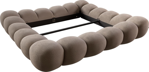 Polsterbettgestell Perlla 180x200 cm Strukturstoff Soft Taupe