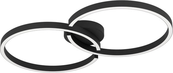 Eglo 900955 LED Deckenleuchte AMANDOLO Alu, Stahl schwarz Kunststoff weiss 19,5W 2700-6500K L:67. 5cm B:38cm H:6. 5cm dimmbar