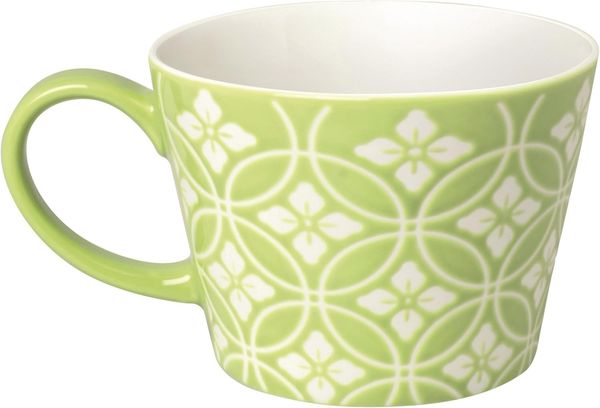 Excelsa Etnika Jumbo Tasse, 415 ml, aus Porzellan, Farbe Grün, Größe. 11 x 11 x 8 cm