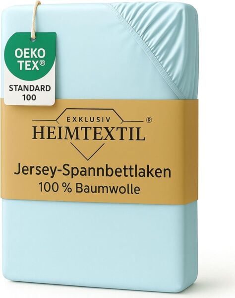 Jersey Spannbettlaken Premium Marke 60 x 120 - 70 x 140 cm Hellblau