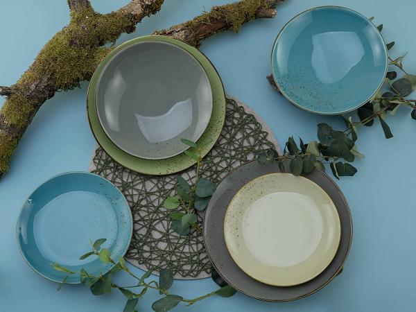 CreaTable 20963 Nature Collection Speiseteller, Suppenteller, Dessertteller, grün, 12-teilig (1 Set) Bild 5