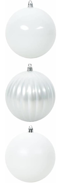 vidaXL Weihnachtskugel-Set 3 pcs Weiß Kunststoff 42018868