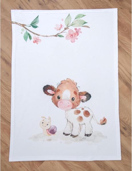 Süßes Kälbchen Soft-Peach Flauschdecke 75x100 cm Bild 2