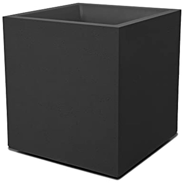 ONDIS24 Pflanzkübel Pflanzkübel Blumenkübel Blumentopf Vulkan 40, Gestein/Basalt/Graphit Optik mit Wasserspeicher