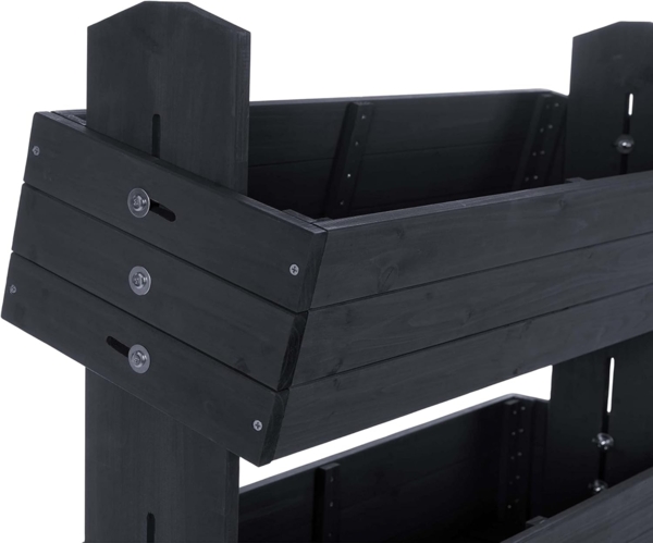 Hochbeet mit vier Kästen H145cm B50cm aus Holz anthrazit 301960207-HE Bild 3