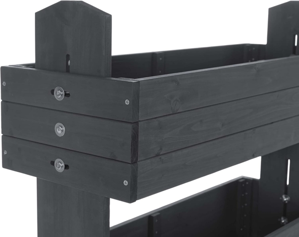 Hochbeet mit vier Kästen H145cm B50cm aus Holz anthrazit 301960207-HE Bild 4
