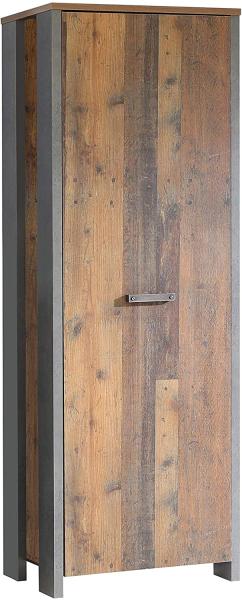 FORTE Clif Kleiderschrank, Holzwerkstoff, Grau/Braun, 67 x 201,5 x 41,6 cm