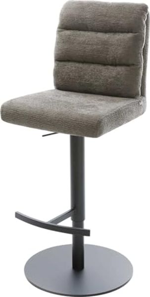 Barstuhl Pela-Flex Bouclé Soft Schlamm Drehfuß höhenverstellbar Metall Schwarz