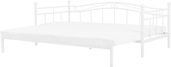 Metallbett ausziehbar weiß Lattenrost 80 x 200 cm TULLE