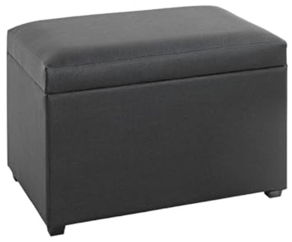 HAKU Möbel Sitztruhe schwarz, Kunstleder, MDF - Maße: B 58 cm x H 42 cm x T 39 cm, Style: Modern