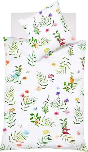 Fleuresse Mako-Satin Bettwäsche 155x220 Blumen Pflanzen bunt weiß Wende 114188-9