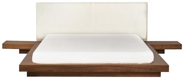 Bett mit LED ZEN 160 x 200 cm LED Kunstleder Braun Bild 4