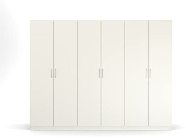 Rauch Möbel Pure by Quadra Spin Schrank Drehtürenschrank, Weiß, 6-trg, inkl. 3 Kleiderstangen, 3 Einlegeböden, BxHxT 271 x 210 x 54 cm Bild 4