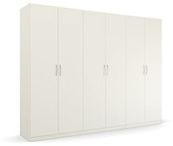 Rauch Möbel Pure by Quadra Spin Schrank Drehtürenschrank, Weiß, 6-trg, inkl. 3 Kleiderstangen, 3 Einlegeböden, BxHxT 271 x 210 x 54 cm