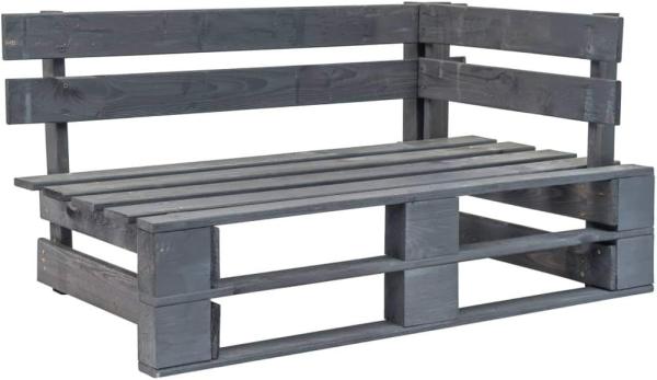 vidaXL Outdoor-Eckbank Paletten Holz Grau 44698