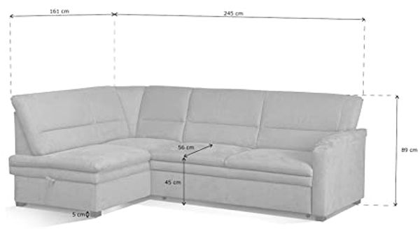 CAVADORE Ecksofa Pisoo / Kleine Eckcouch mit Federkern / Ottomane links / 245 x 89 x 161 / Mikrofaser braun Bild 2