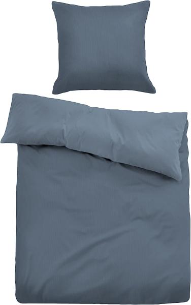 Tom Tailor Satin Bettwäsche "UNIOPTIK - ZARTE STREIFEN" JEANS 155x220 cm