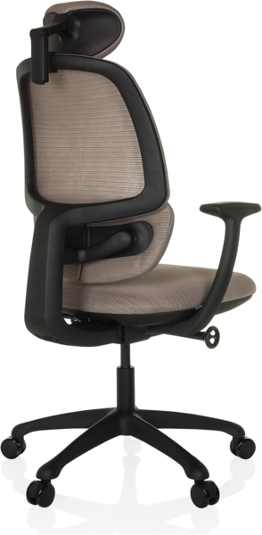 hjh OFFICE Ergonomischer Bürostuhl RI-Cover Drehstuhl mit Verstellbarer Lordosenstütze, atmungsaktive Rückenlehen, Grau Bild 9