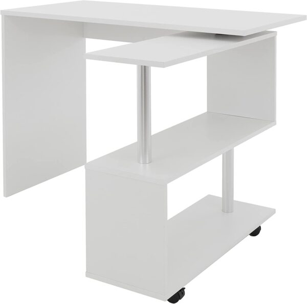 Schreibtisch mit Sitzhocker 150 x 88 x 75 cm Weiß aus MDF ML-Design Bild 3