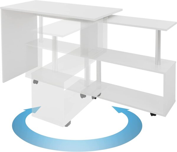 Schreibtisch mit Sitzhocker 150 x 88 x 75 cm Weiß aus MDF ML-Design Bild 5