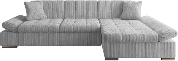 'Malwi' Ecksofa Cord rechtsseitig, grau