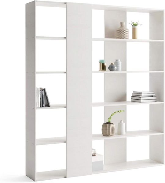 MOBILI FIVER, Bücherregal Rachele, Laminat weiße Esche, 179 x 33 x 204 cm