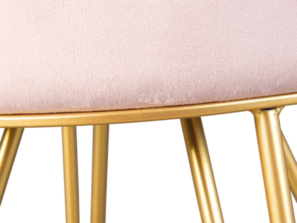 Hocker 'Belize' Samt altrosa mit Fußgestell aus Metall Bild 6