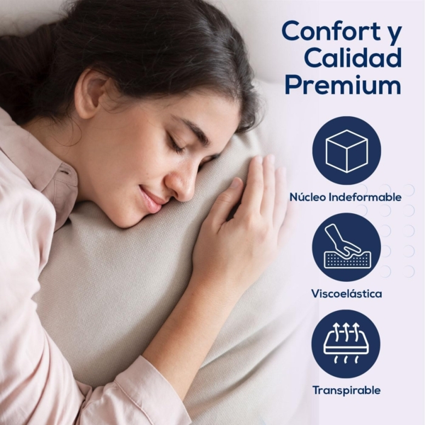 DUÉRMETE ONLINE Dreaming Online Viskoelastische Matratze Sena wendbar | fest und komfortabel | mittlere bis hohe Festigkeit | Winter-/Sommerseite, Memory-Schaum, Weiß, 105x180 Bild 4