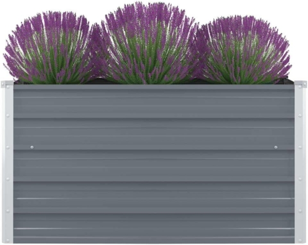 vidaXL Hochbeet 100 x 100 x 45 cm Verzinkter Stahl Grau 47022