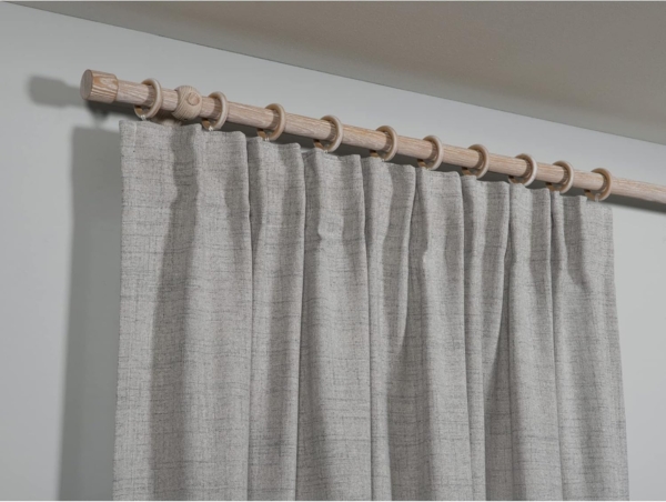 Gardinia Holz-Gardinenstangen-Set Shorty 1-Lauf Ø 25 mm Castell-Eiche 160 cm Bild 2