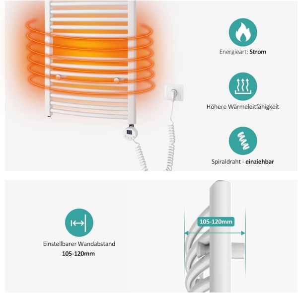 Hopibath Wandspiegel Schwarz Wandspiegel groß klein gross Badspiegel mit Alurahmen (Badspiegel Flurspiegel Kosmetikspiegel, 40-100cm), 5mm Kupfer- und bleifreier Spiegel Bild 2