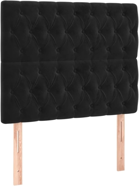 vidaXL Boxspringbett mit Matratze Schwarz 90x200 cm Samt 3129371 Bild 6